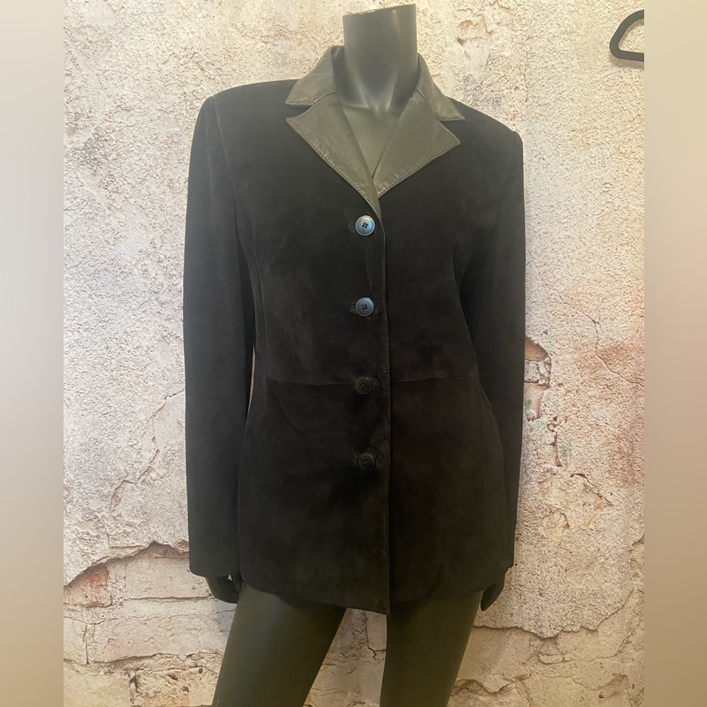 Danier Black Suede/Leather Blazer Jacket 🇨🇦